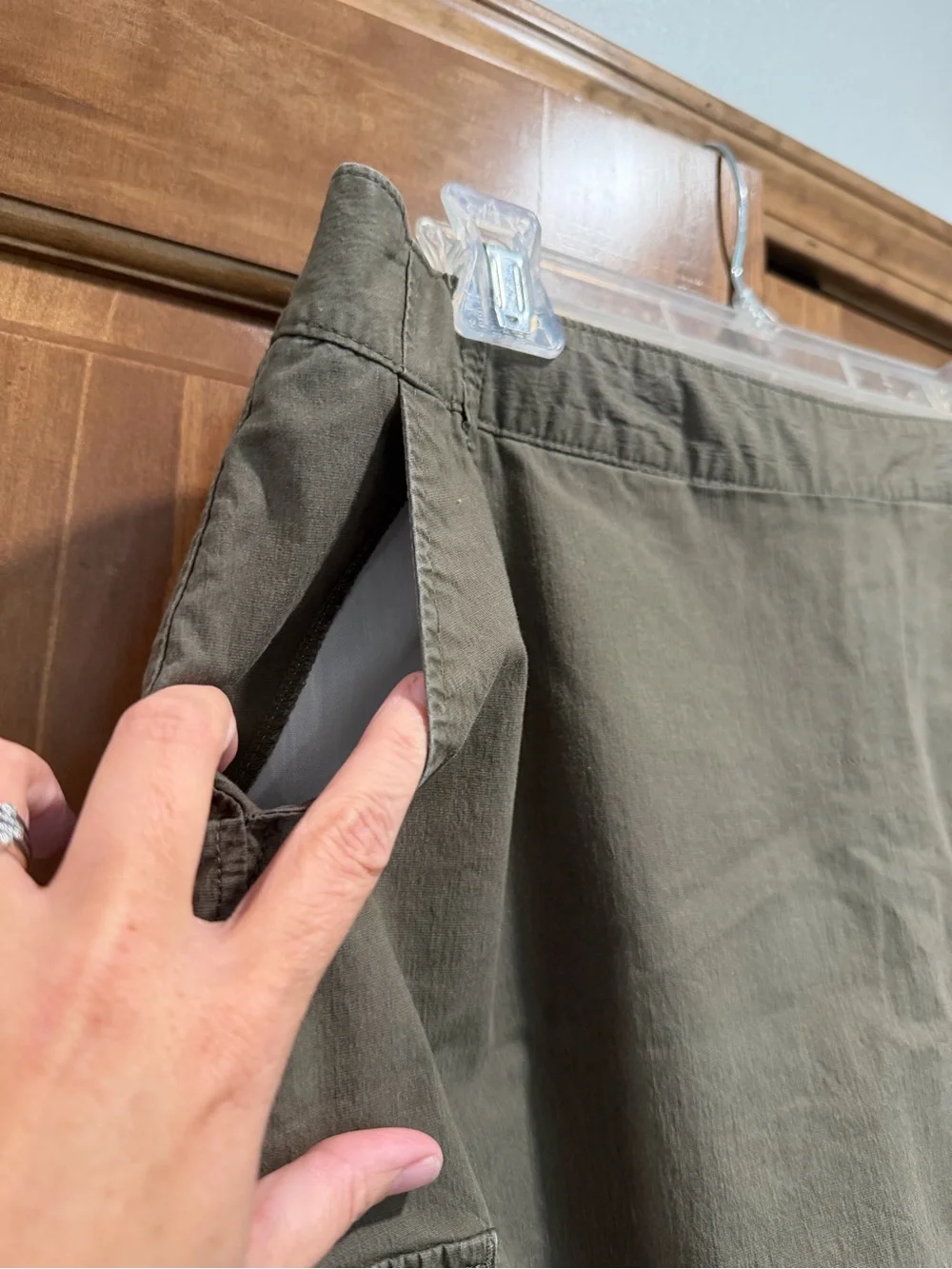 Docker’s Women’s Olive Casual Cargo Skort, Classic Utility Style, Size 10